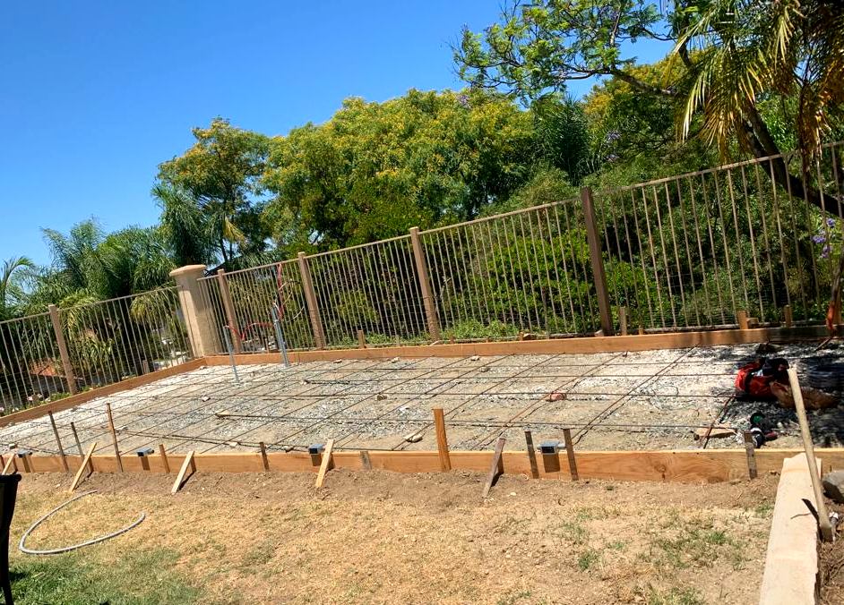 Backyard patio slab before