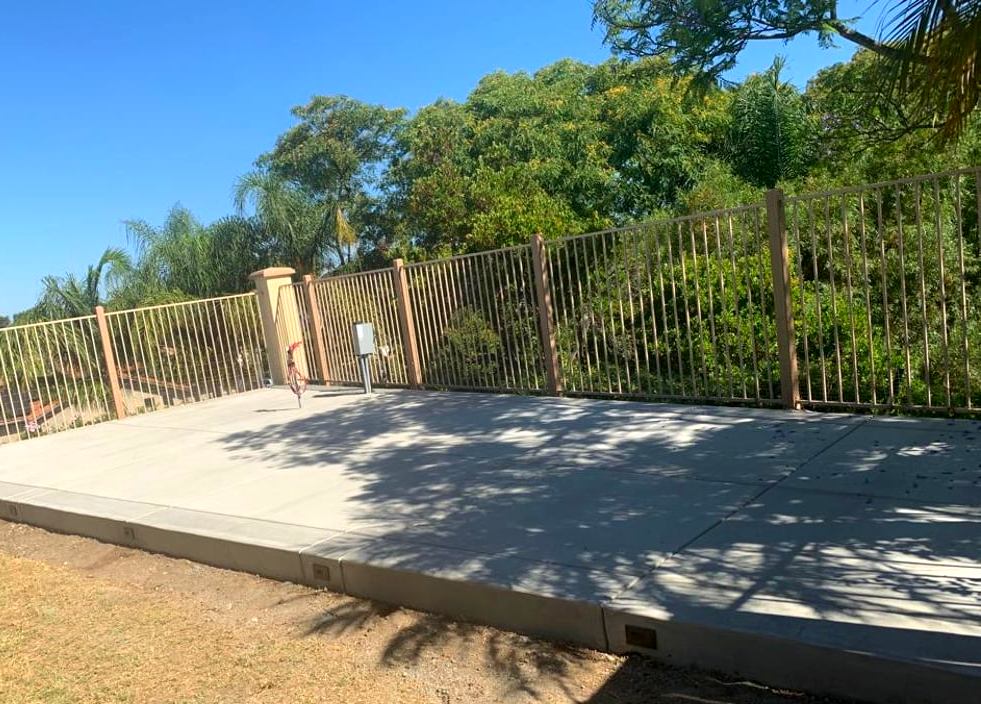 Backyard patio slab after