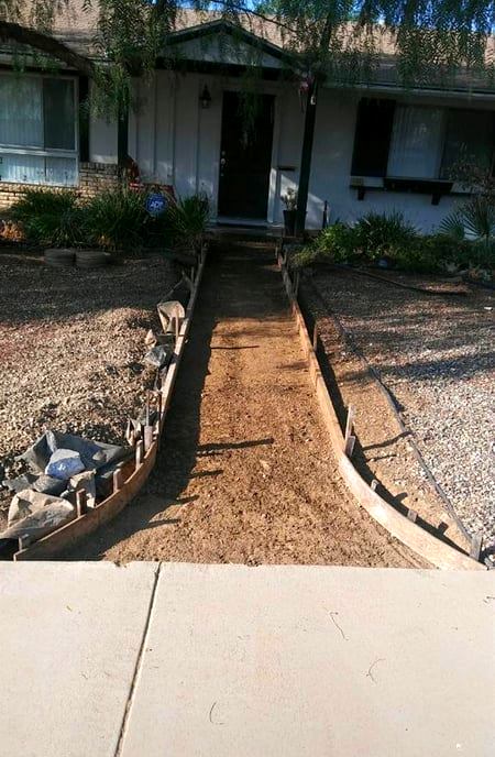 Front walkway before