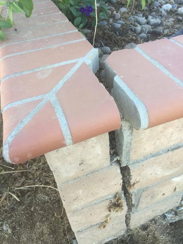 Planter wall repair before