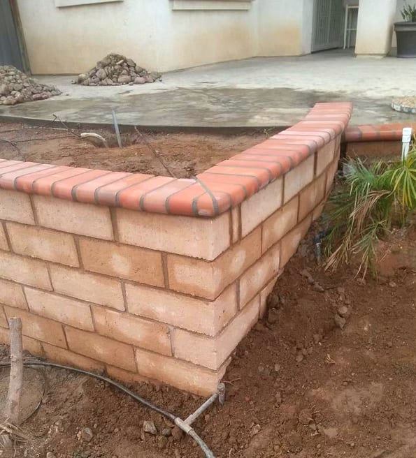 Planter wall repair after
